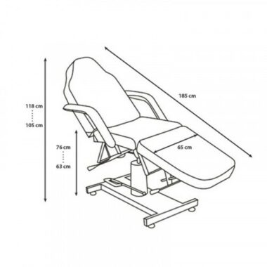 Fauteuil cosmétique et soins, hydraulique à pédale
