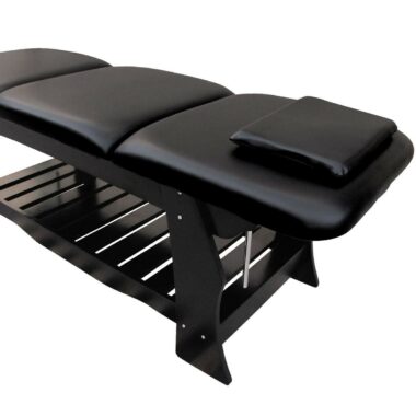 Table de massage fixe en bois , spa, salon de massage cosmétique