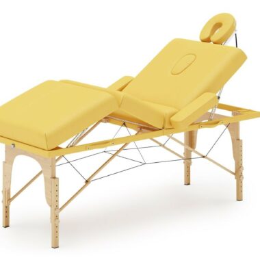Table de massage 4 zones jaune Epaisseur 8 cm