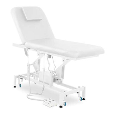 Physa Table De Massage Lit Esthétique Soin PHYSA LYON WHITE (Électrique, Pédale, Télécommande, Max 200 Kg, Blanc)