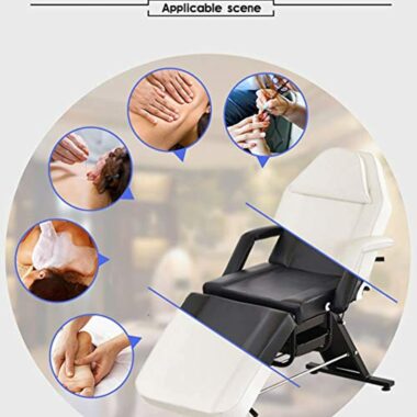 Amimilili Fauteuil de Massage Accoudoir Chaise Cosmétique Multifonction Réglable en Position Horizontale,Blanc,B – Image 3