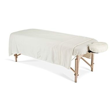EARTHLITE Set de draps en flanelle pour table de massage - drap du dessus, drap-housse et taie en croissant