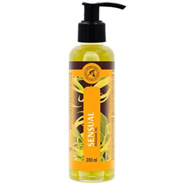 Huile de Massage Sensuelle 200ml - 100% Pur & Naturel - Ylang Ylang & Jojoba - Huile Massage Sexuel au Parfum Merveilleux - Aphrodisiaque - Cosmétiques Naturels