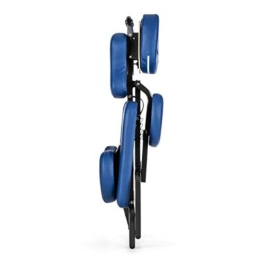 Klarfit MS 300 Siège chaise massage tatouage (en acier, max. 120kg, pliable et livré avec son sac de transport, rembourrage en mousse épais de 5 cm) - bleu – Image 4