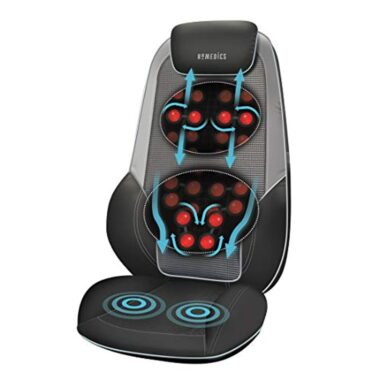 Masseur dos et épaules Shiatsu Max 2.0 HoMedics – ajustable à la chaise, relaxe les épaules, le dos, les jambes avec du Shiatsu, vibrations circulaires, traitement chaleur et plus – Gris