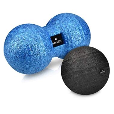 Navaris Boule Massage - Set Balle de Massage avec 1x Balle Duo Peanut et 1x Boule Fascia - Accessoire Sport Fitness Yoga Pilates Relaxation Muscle