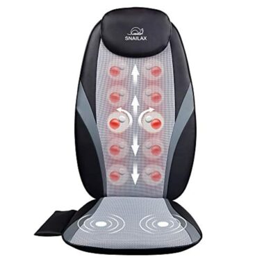 SNAILAX Siège Massant Shiatsu Massage du Dos Chauffant Fauteuil Relaxation Pétrissage Roulement pour Domicile Bureau SL-256-FR