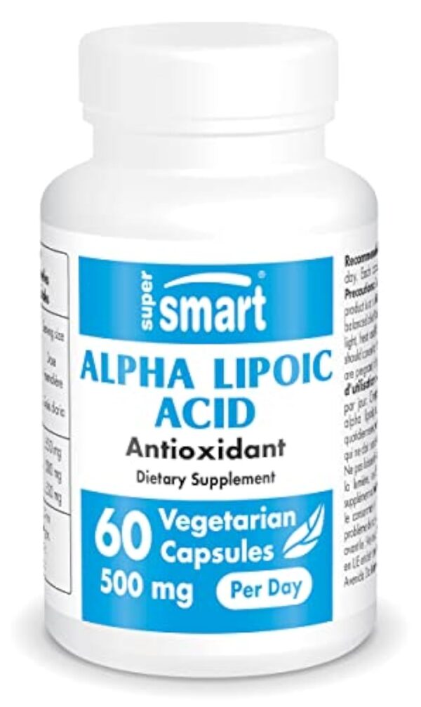 Alpha Lipoic Acid 250 mg - Antioxydant - Anti-Inflammatoire - Anti-âge - Formes R et S en Quantités Egales - Potentialise les Vitamines C et E - Vegan - Supersmart