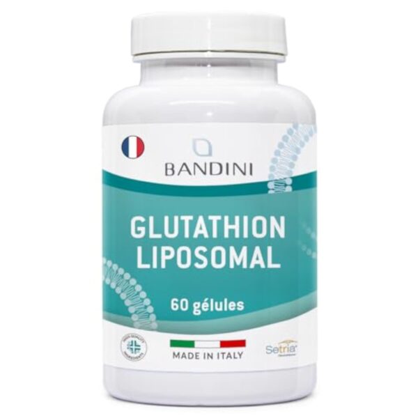 Bandini® Glutathion Liposomal Réduit 60 Gélules, Forme Active L-Glutathion (Setria) Réductase Bioactif, Haut Dosage, Absorption & Biodisponibilité, L Glutathione Puissant Antioxydant Naturel Anti-âge