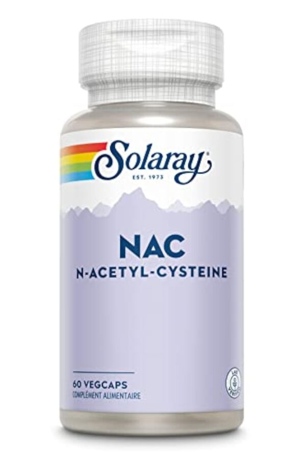 Solaray NAC N-Acetyl-Cysteine 600mg | Antioxydant, système respiratoire | 60 vegcaps
