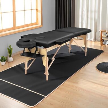 Higliocas Table de massage pliable cosmétique : 2 zones en bois Table de massage mobile Lit de massage pour physiothérapie et tatouage – Image 6