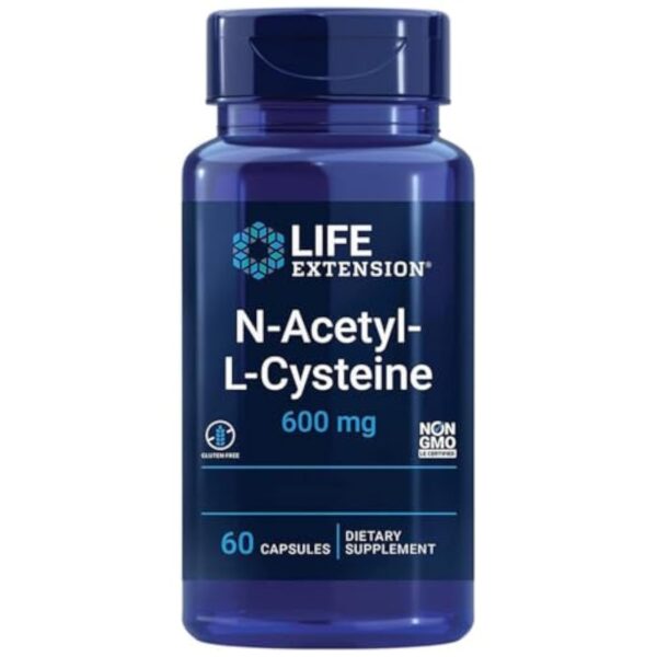 Life Extension, N-Acetyl-Cysteine (NAC), 600mg Dépôt, 1 Capsule tous les 3 Jours, 60 Capsules végétalien, Végétarien, Sans Gluten, Sans Soja, Sans OGM – Image 2