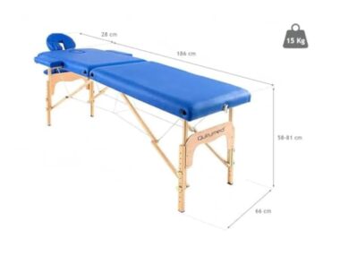 QUIRUMED Table de Massage Pliable en Bois Easy, Couleur Blanche, 186 x 66 cm, Table de Massage, Massage physiothérapie, Similicuir tête articulée, Hauteur réglable, 2 Corps – Image 3