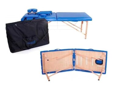 QUIRUMED Table de Massage Pliable en Bois Easy, Couleur Rose, 194 x 70 cm, Table de Massage, Massage physiothérapie, Similicuir tête articulée, Hauteur réglable, 2 Corps jusqu'à 150 kg – Image 4