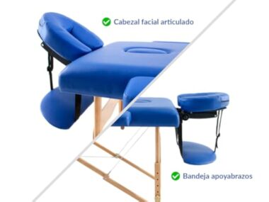 QUIRUMED Table de Massage Pliante en Bois Easy, Couleur Blanche, 182 x 60 cm, Similicuir, Portable, Tête Amovible Légère, Trou pour Le Visage, Hauteur Réglable, Jusqu'à 120 kg – Image 4