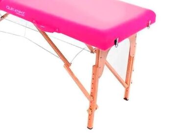 QUIRUMED Table de Massage Pliable en Bois Easy, Couleur Rose, 194 x 70 cm, Table de Massage, Massage physiothérapie, Similicuir tête articulée, Hauteur réglable, 2 Corps jusqu'à 150 kg – Image 7
